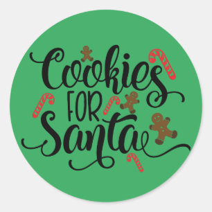 Pegatina Redonda Galletas para Santa
