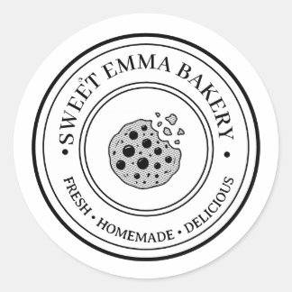 Pegatina Redonda Galletas personalizadas con logotipo y bordes hech