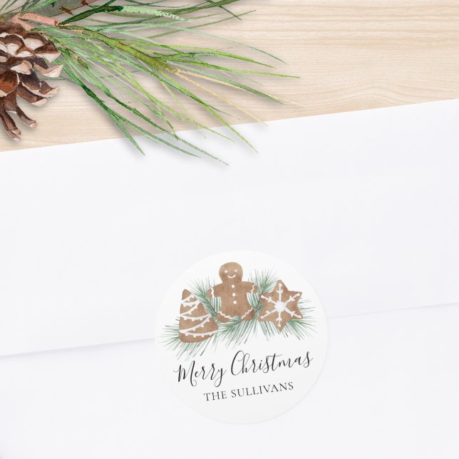 Pegatina Redonda Galletas Personalizadas de Navidad (Subido por el creador)