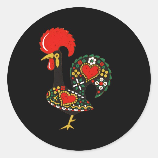 Pegatina Redonda Galo De Barcelos (Anverso)