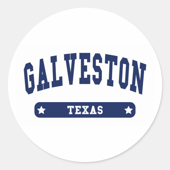 Pegatina Redonda Galveston Texas College Style camisetas (Anverso)