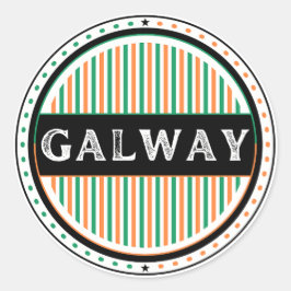 Pegatina Redonda Galway City Pride Emblem – Irish Identity