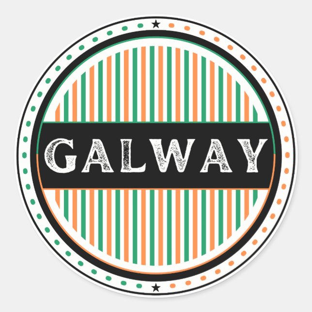 Pegatina Redonda Galway City Pride Emblem – Irish Identity (Anverso)