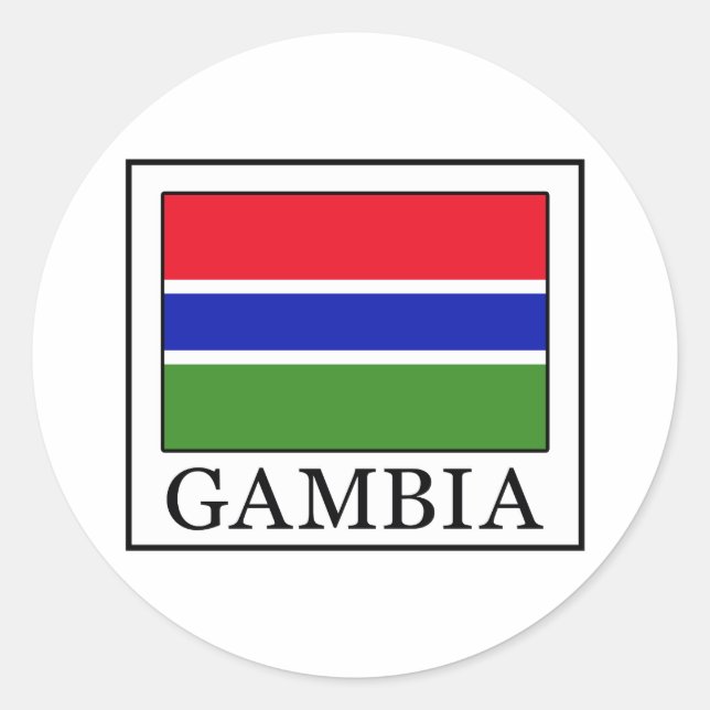 Pegatina Redonda Gambia (Anverso)