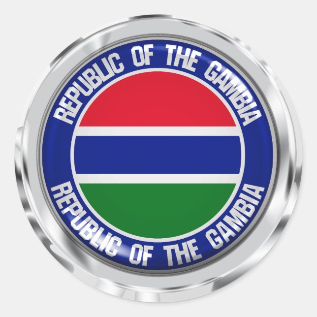 Pegatina Redonda Gambia Round Emblem (Anverso)