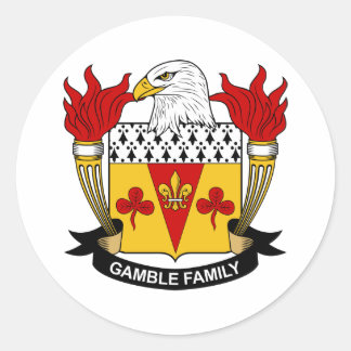 Pegatina Redonda Gamble Family Crest