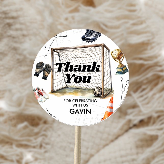 Pegatina Redonda Game On Soccer Birthday Party (Subido por el creador)