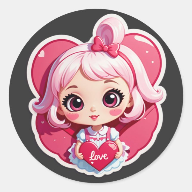 Pegatina Redonda Game Over? Never Love (Anverso)