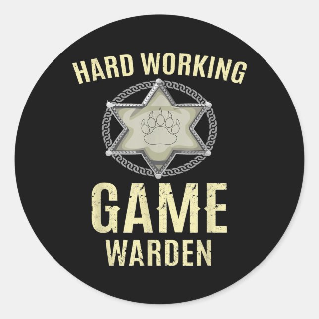 Pegatina Redonda Game Warden Inspired Wildlife Warden Related Game (Anverso)