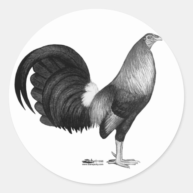 Pegatina Redonda Gamecock Red Hatch (Anverso)