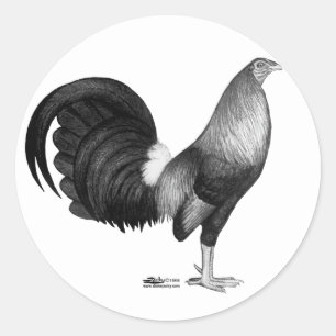 Pegatina Redonda Gamecock Red Hatch
