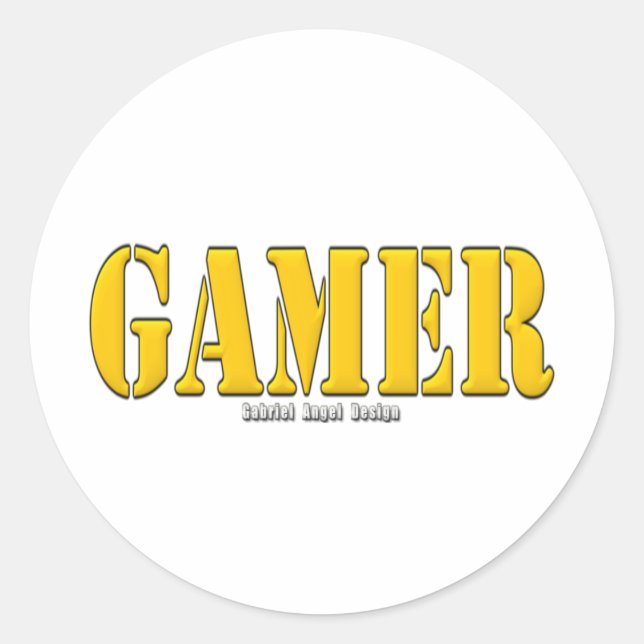 Pegatina Redonda Gamer (Anverso)