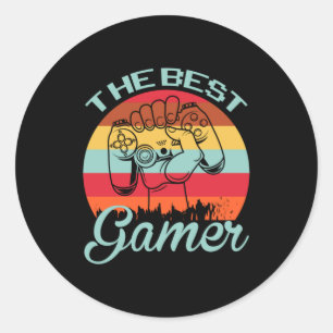 Pegatina Redonda Gamer Art El Mejor Jugador