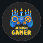 Pegatina Redonda Gamer Chanukah Boy Ki<br><div class="desc">Gamer Chanukah Boy Kid 1</div>