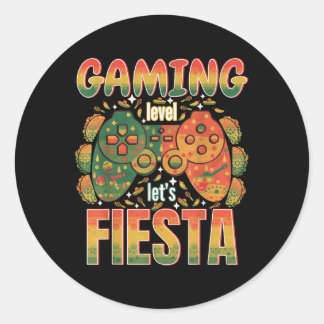 Pegatina Redonda Gamer Cinco De Mayo Boys Videojuegos Fiesta Divers