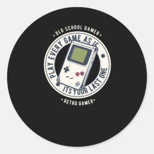 Pegatina Redonda Gamer de OldSchool