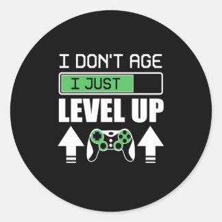 Pegatina Redonda Gamer Do Not Age I Just Level Up