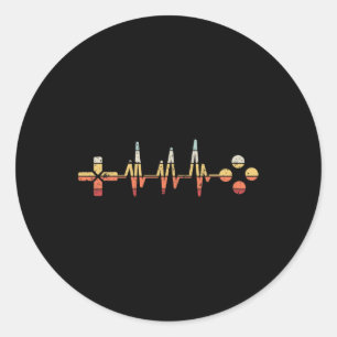 Pegatina Redonda Gamer Heartbeat Para Los Amantes De Los Videojuego