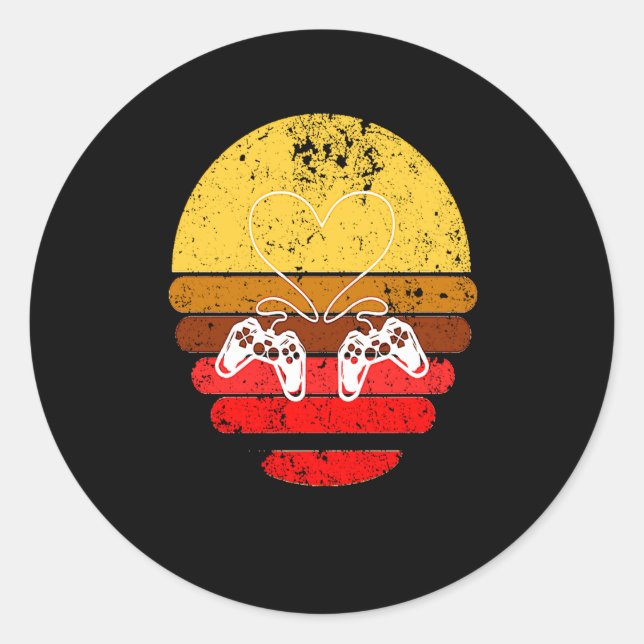 Pegatina Redonda Gamers Valentine Valentines Day For Gamers 1  (Anverso)