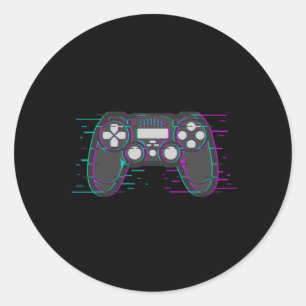 Pegatina Redonda Gaming Controller Game Gamer Video Game Gift Idea