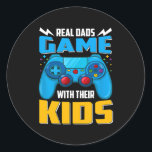Pegatina Redonda Gaming Fathers Day Gamer Dad From Wife Son or<br><div class="desc">Gaming Fathers Day Gamer Dad From Wife Son or Daughter Gift. Perfect gift for your dad,  mom,  papa,  men,  women,  friend and family members on Thanksgiving Day,  Christmas Day,  Mothers Day,  Fathers Day,  4th of July,  1776 Independent day,  Veterans Day,  Halloween Day,  Patrick's Day</div>