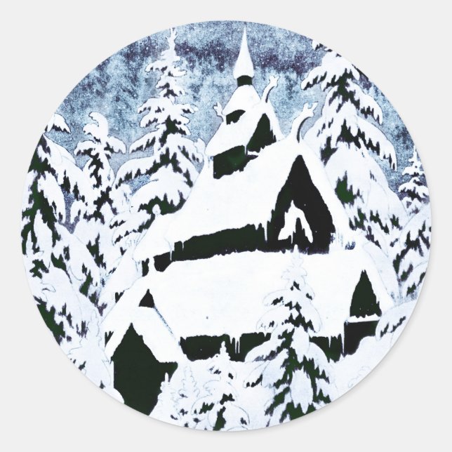 Pegatina Redonda gamle-kirke-den (1) (Anverso)