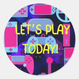 Pegatina Redonda gammer let play