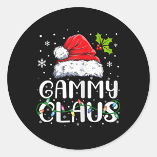 Pegatina Redonda Gammy Claus Xmas Navidades de la familia Santa Mat