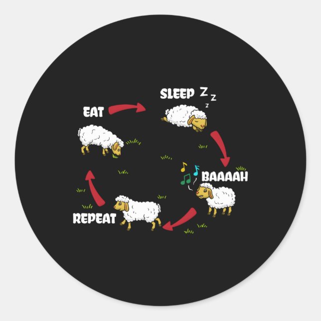 Pegatina Redonda Ganadero Propietario de rancho Granjero Oveja Susu (Anverso)