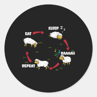 Pegatina Redonda Ganadero Propietario de rancho Granjero Oveja Susu