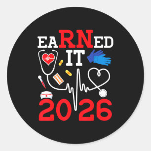 Pegatina Redonda Ganado clase de enfermería 2026 registrada