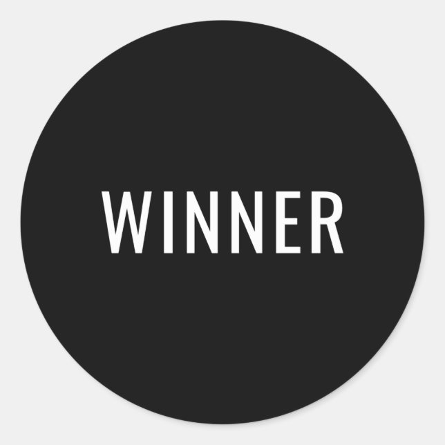 Pegatina Redonda Ganador (Anverso)