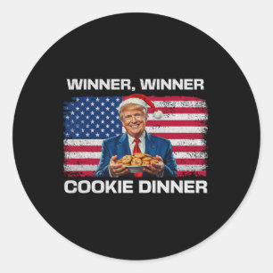 Pegatina Redonda Ganador Cookie Dinner Funny Trump 2024 47th