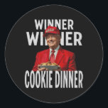 Pegatina Redonda Ganador Cookie Dinner Funny Trump 2024 47th<br><div class="desc">Ganador Cookie Dinner Funny Trump 2024 47th President 2</div>