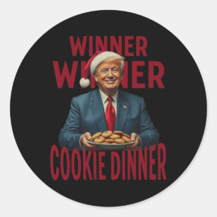 Pegatina Redonda Ganador Cookie Dinner Funny Trump 2024 47th