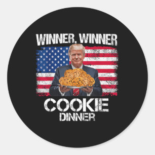 Pegatina Redonda Ganador Cookie Dinner Funny Trump 2024 47th