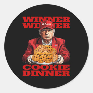 Pegatina Redonda Ganador Cookie Dinner Funny Trump 2024 47th