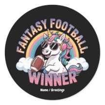 Ganador de Fútbol Fantasía Unicornio Divertido Est