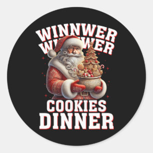 Pegatina Redonda Ganador de la Cena de Cookies Santa Funny Trump Ch