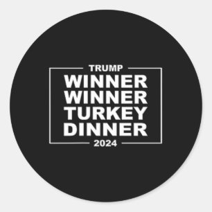 Pegatina Redonda Ganador de la cena en Turquía Trump 47 Victoria Gr