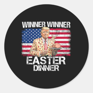 Pegatina Redonda Ganador de Trump ganador de la cena de Pascua Día