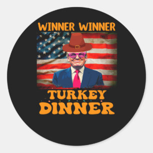 Pegatina Redonda Ganador de Trump ganador de la cena en Turquía Tha