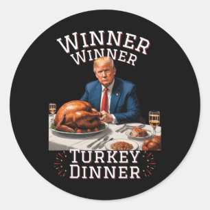 Pegatina Redonda Ganador de Trump ganador de la cena en Turquía Tha