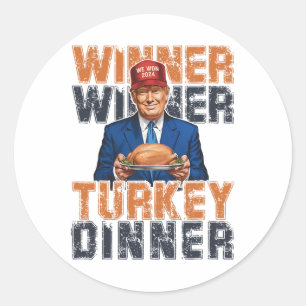 Pegatina Redonda Ganador de Trump ganador de la cena en Turquía Tha