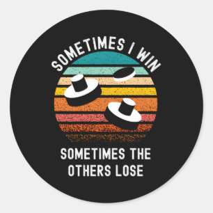 Pegatina Redonda Ganador Del Hockey Sobre Aire Con Hockey Sobre Air