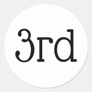 Pegatina Redonda Ganador del tercer puesto de White