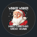 Pegatina Redonda Ganador hace a los Navidades geniales de nuevo San<br><div class="desc">Ganador hace a los Navidades geniales de nuevo Santa Graciosa Navidad Trump</div>