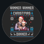 Pegatina Redonda Ganador Navidad cena Santa Trump fea sw<br><div class="desc">Ganador Navidades Cena Santa Trump Feliz Navidad 4</div>