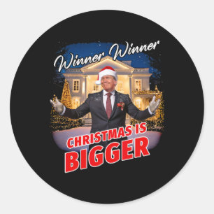 Pegatina Redonda Ganador Navidad es más grande - Presidente Trum