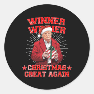 Pegatina Redonda Ganador Navidades grandes de nuevo Trump Funny Hu